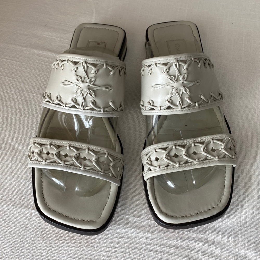 Cole Hann Slide 2 Strap Sandal Size 8 Taupe Leather